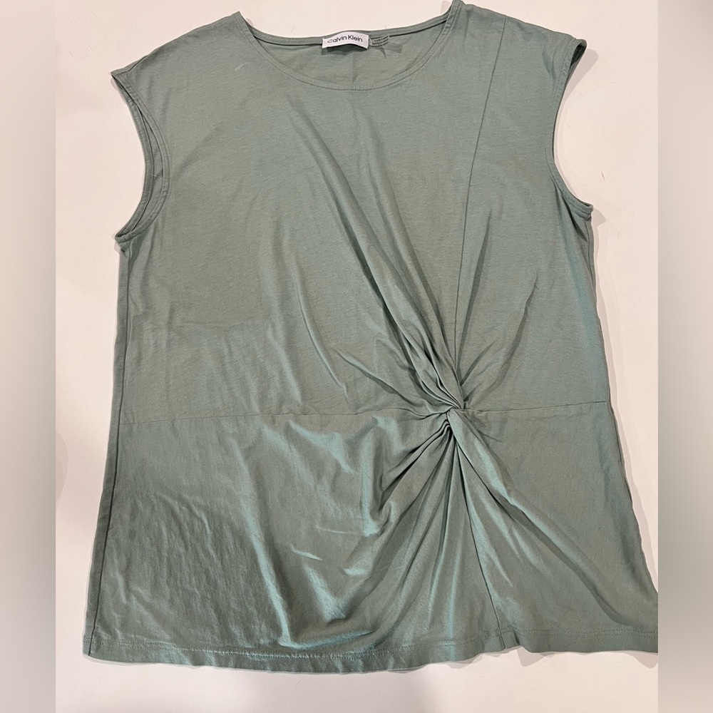 Calvin Klein sleeveless knot detail top.